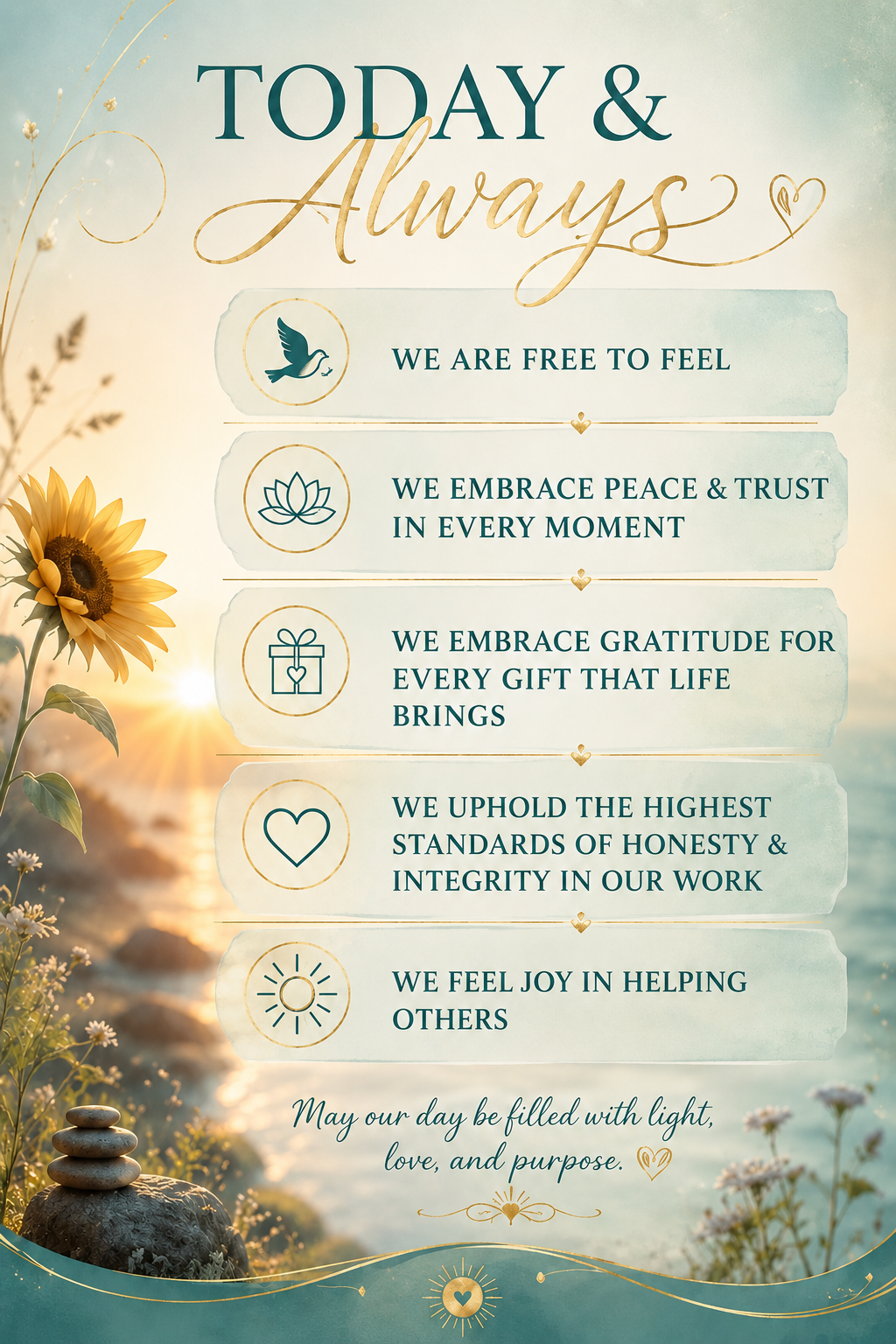 Today & Always — Five Reiki Precepts