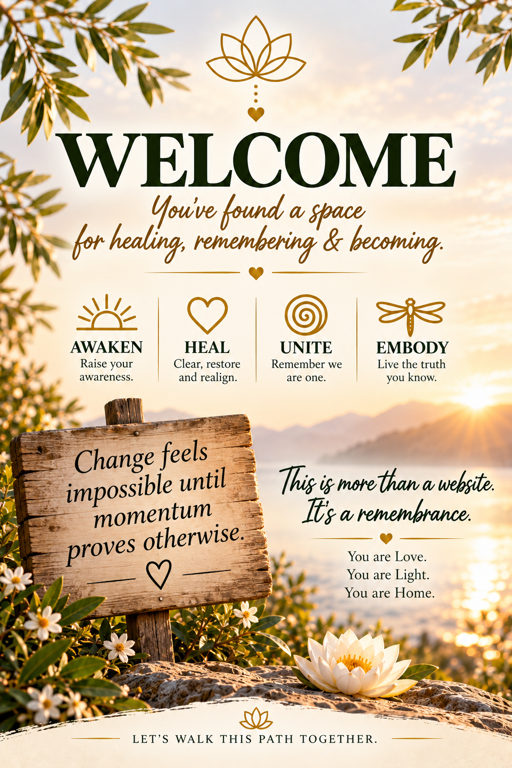 Welcome — You've found a space for healing, remembering and becoming.