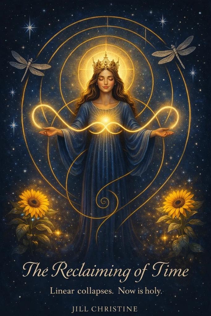 The Reclaiming of Time — Linear collapses. Now is holy. Jill Christine.